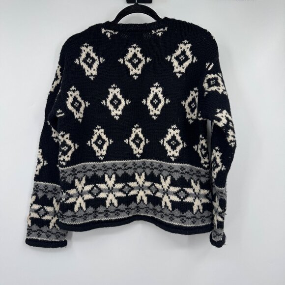 Vintage Ann Taylor Loft Women’s 100% Wool Fair Isle Nordic Ski Pullover Sweater - Picture 7 of 8